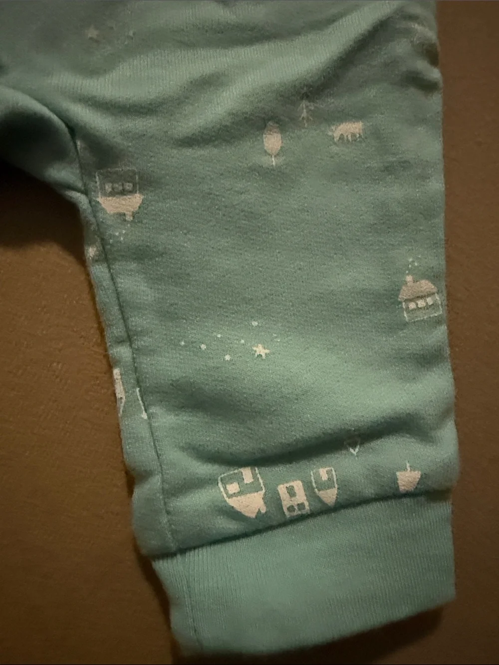 Blue Baby Pants with White Village Print Cat & Jack - Size 0-3 LIKE NEW